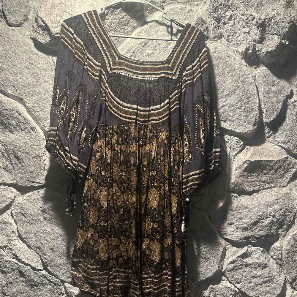 Free People Night Combo Dress with Floral Patterns